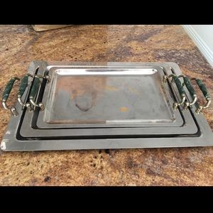 Sets of 3 stainless steel tray